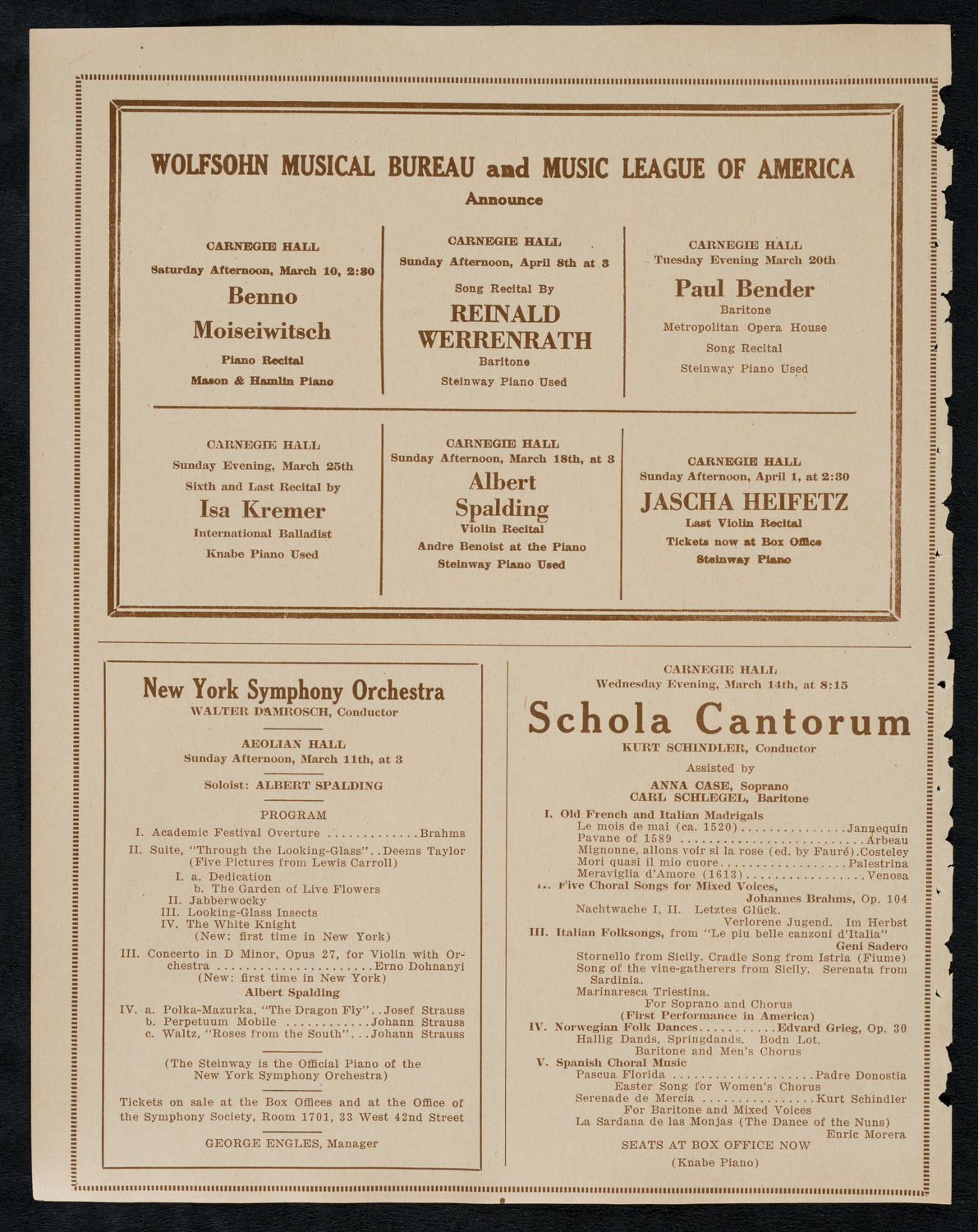 New York Philharmonic, March 8, 1923, program page 8