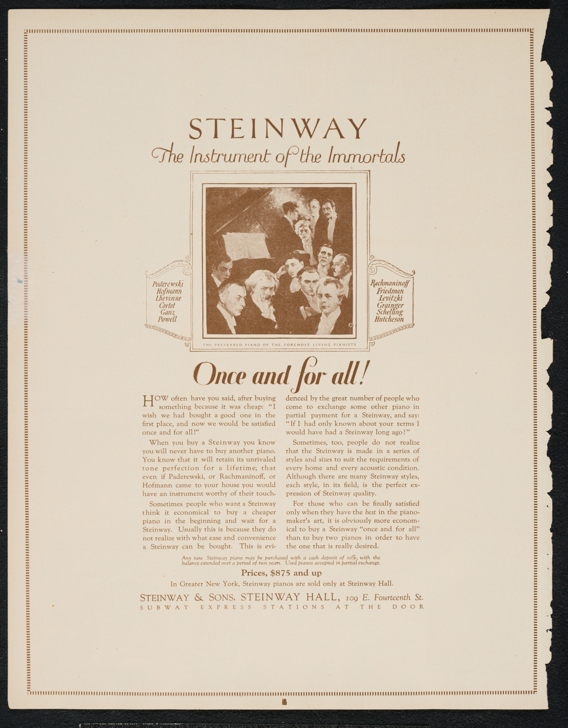 Philadelphia Orchestra, October 17, 1922, program page 4