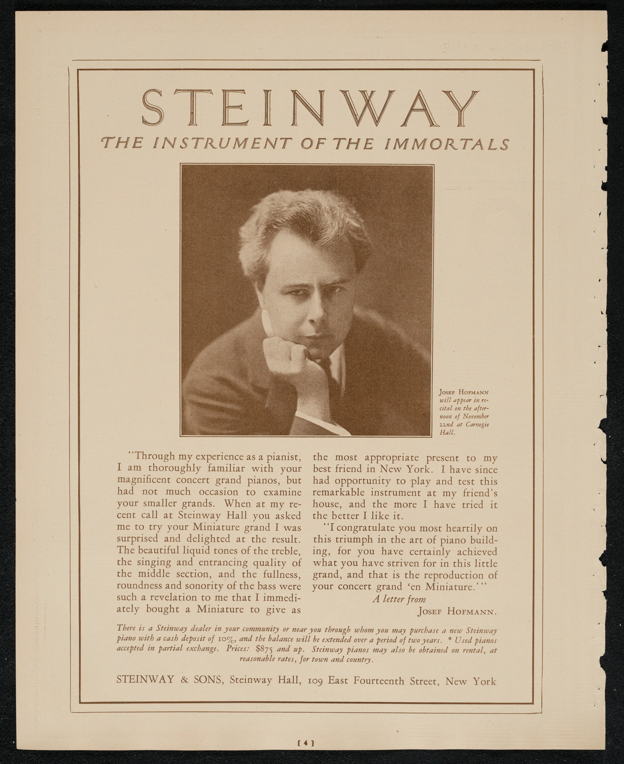 New York Philharmonic, November 20, 1924, program page 4