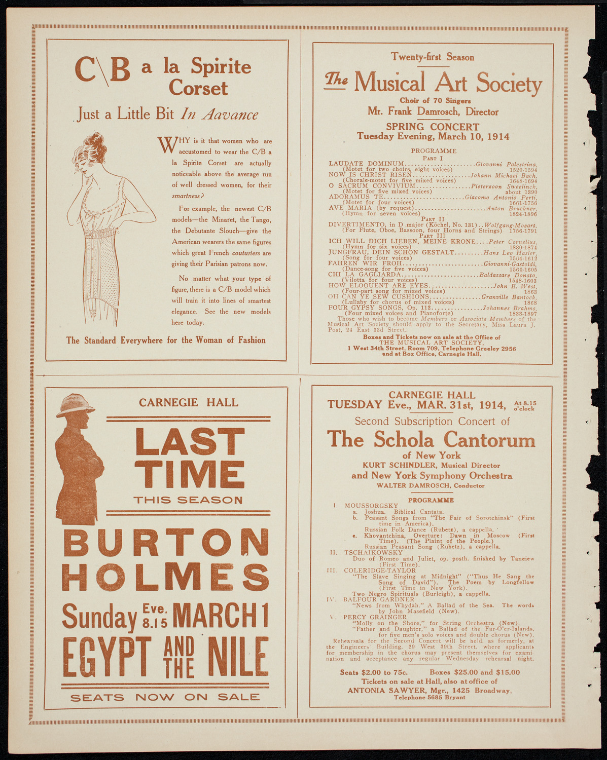 New York Philharmonic, March 1, 1914, program page 8