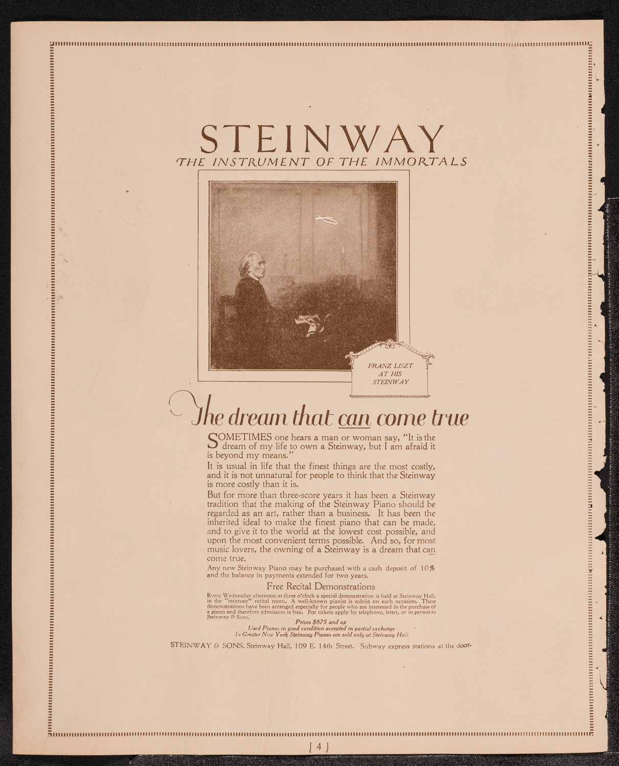 Helen Jeffrey, Violin, November 11, 1921, program page 4