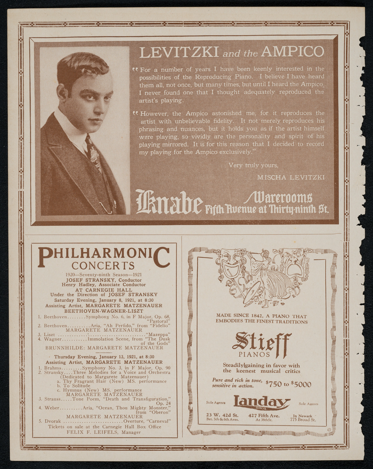 New York Symphony Orchestra, January 6, 1921, program page 12
