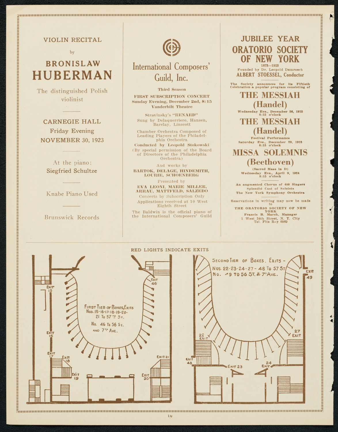 New York Symphony Orchestra: Beethoven Cycle, November 22, 1923, program page 10