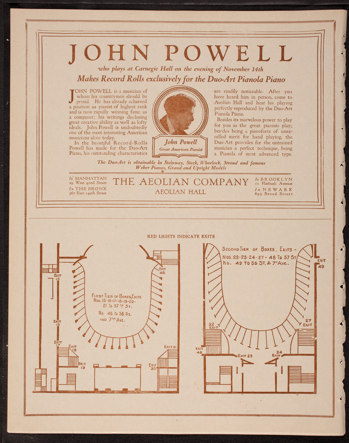 John Powell, Piano, November 14, 1919, program page 10