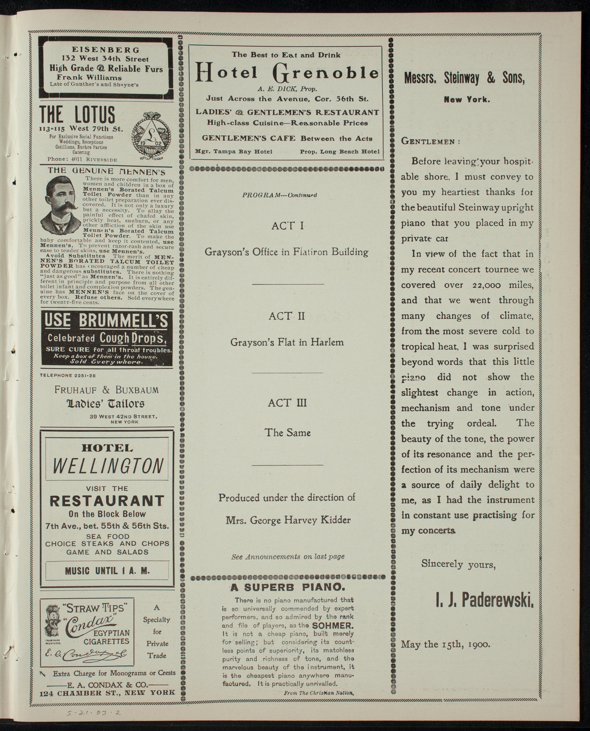 Berkeley Dramatic Club, May 21, 1903, program page 3