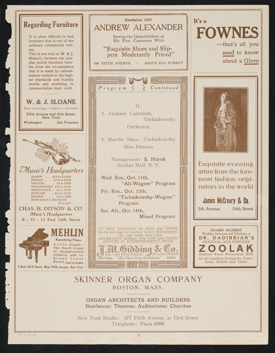 Isadora Duncan, Dancer, with Orchestra, October 7, 1922, program page 7