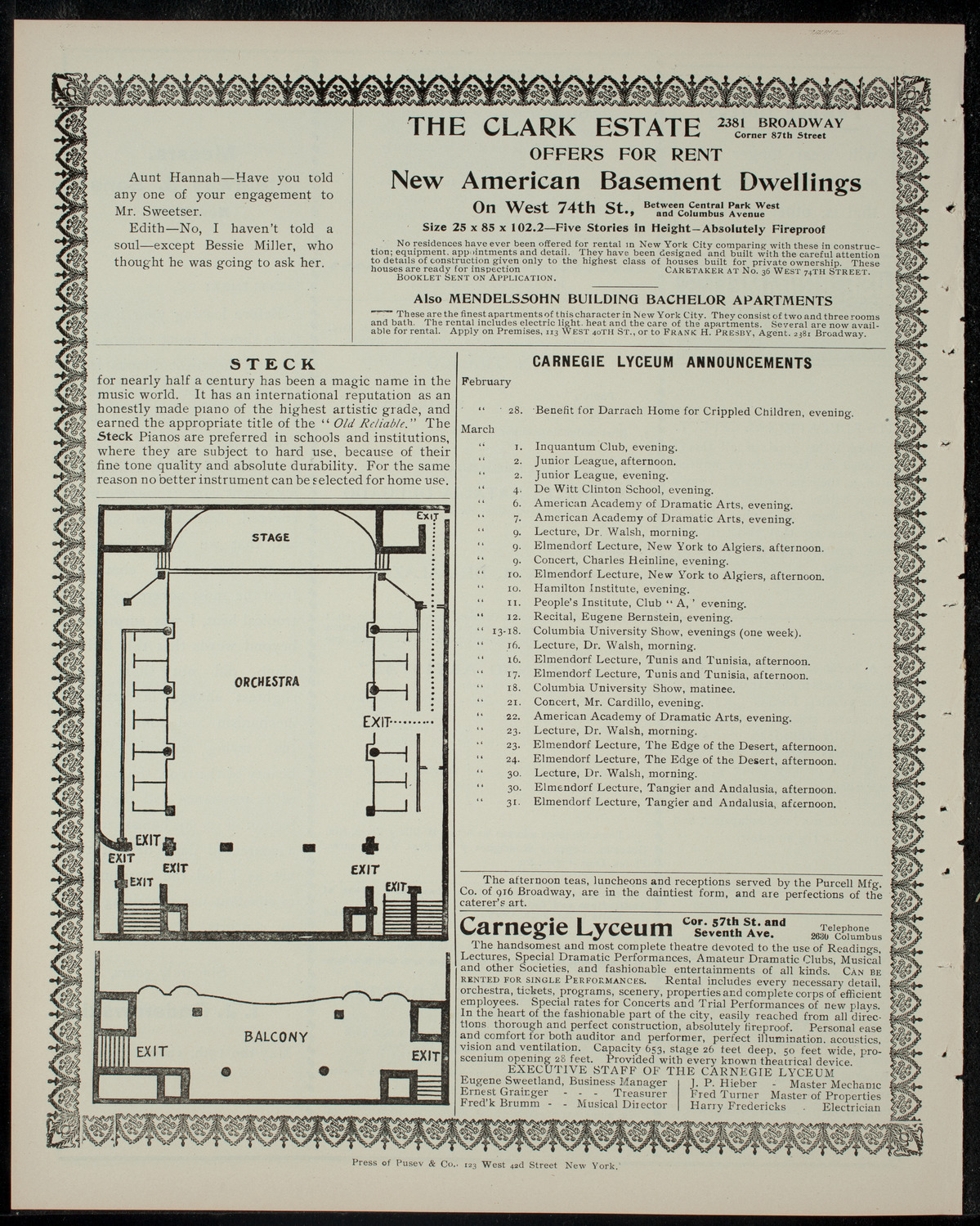 Natalia Delgado and Others, February 25, 1905, program page 4