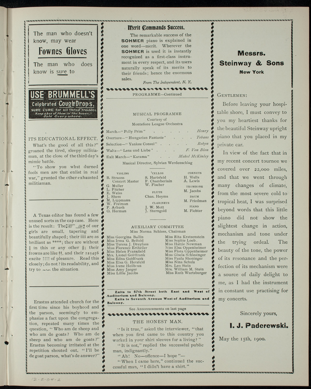 Sixth Annual Dramatic Performance For the Benefit of The Hudson Guild Library, December 2, 1904, program page 3