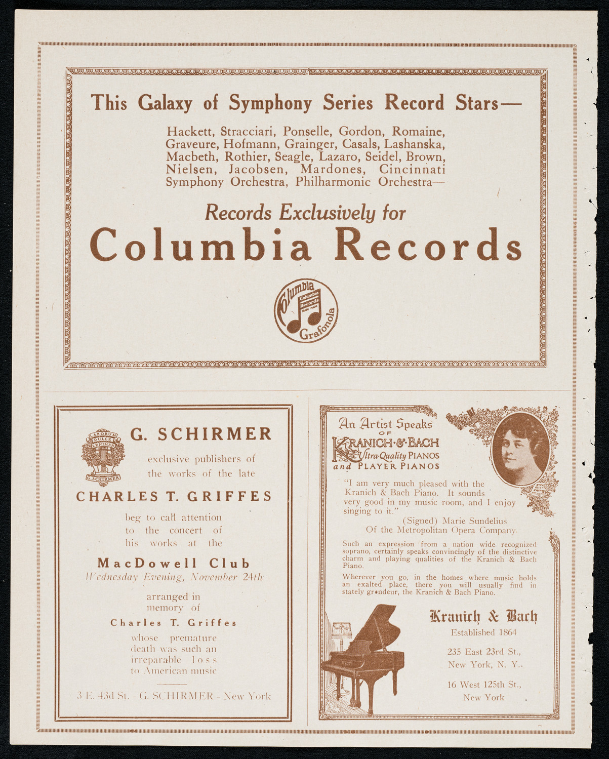 National Symphony Orchestra, November 24, 1920, program page 6