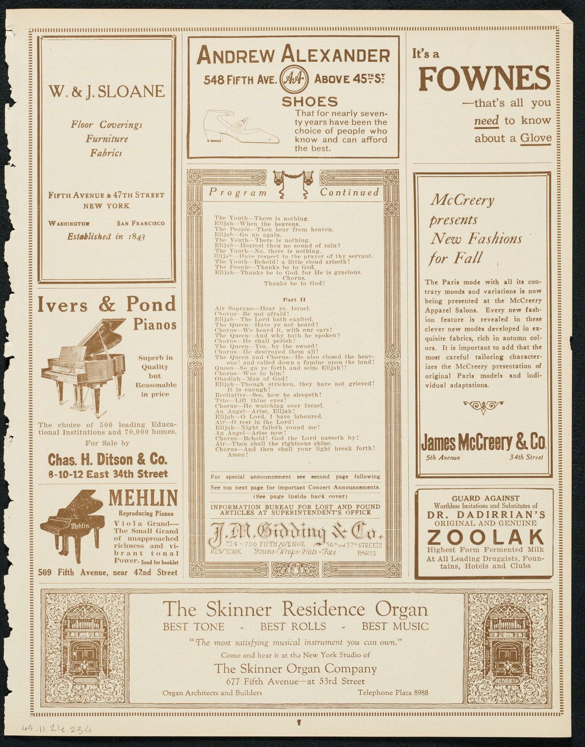 Oratorio Society of New York, November 21, 1923, program page 7