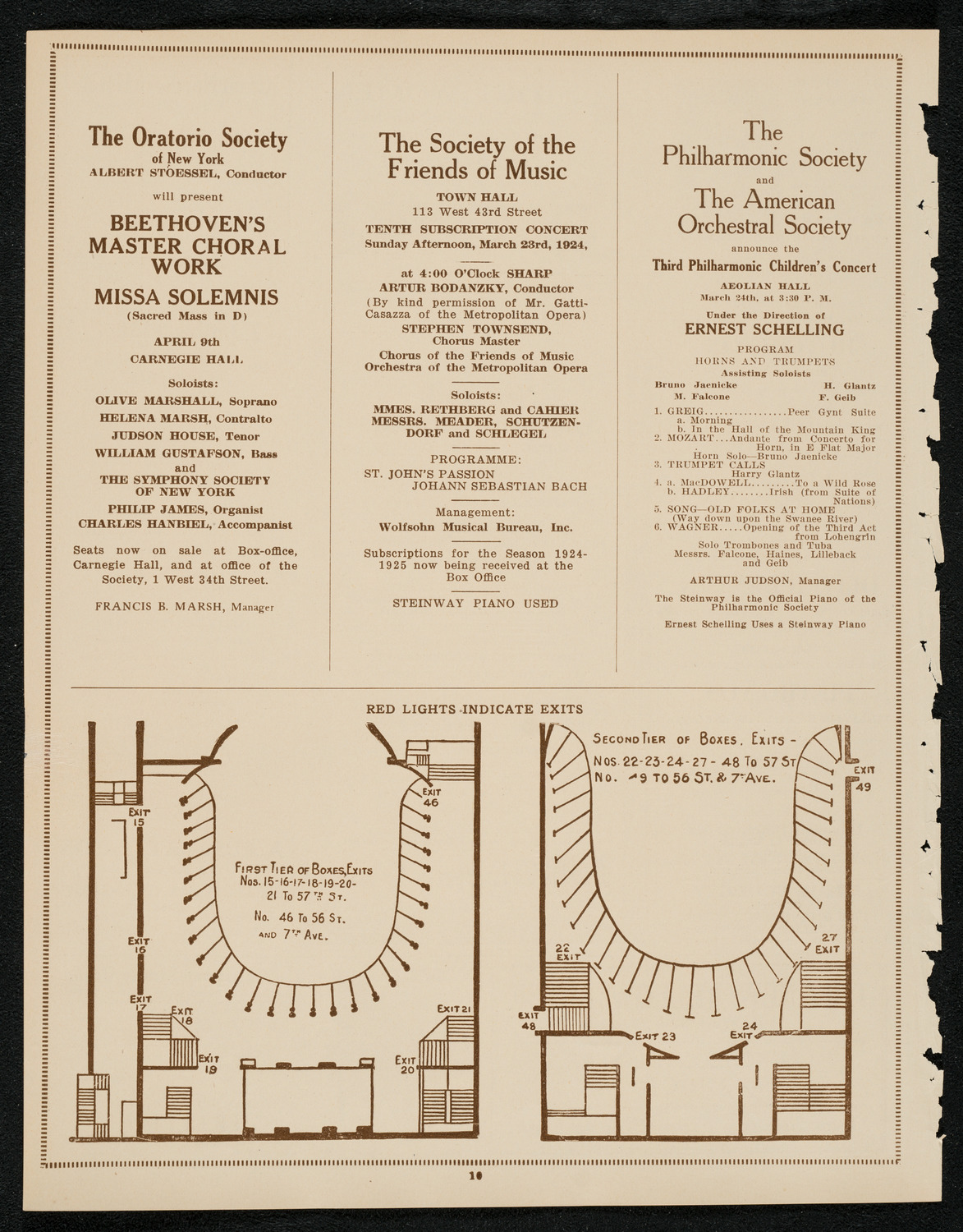 New York Philharmonic Students' Concert, March 19, 1924, program page 10