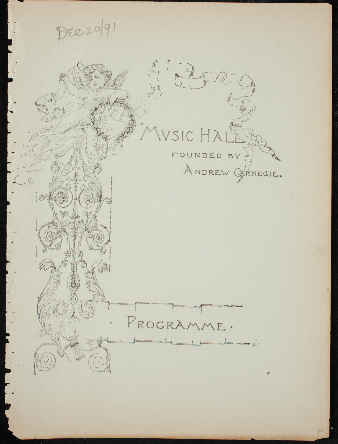 New York Symphony String Quartet, December 20, 1891, program page 1