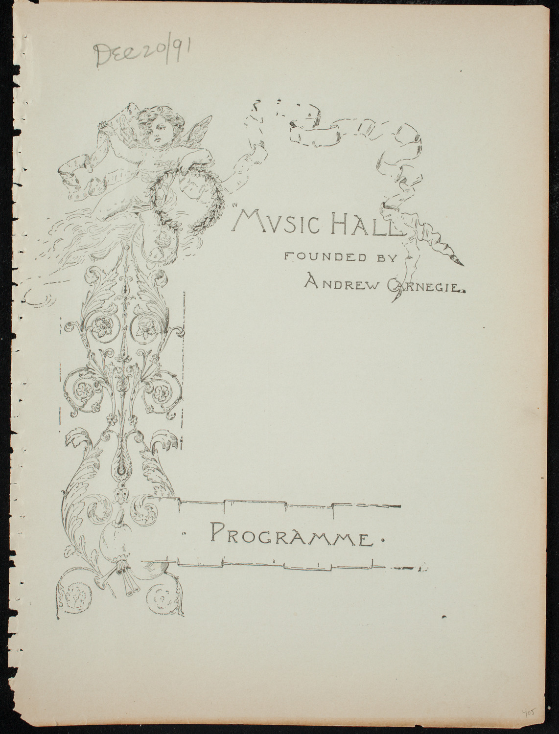 New York Symphony String Quartet, December 20, 1891, program page 1