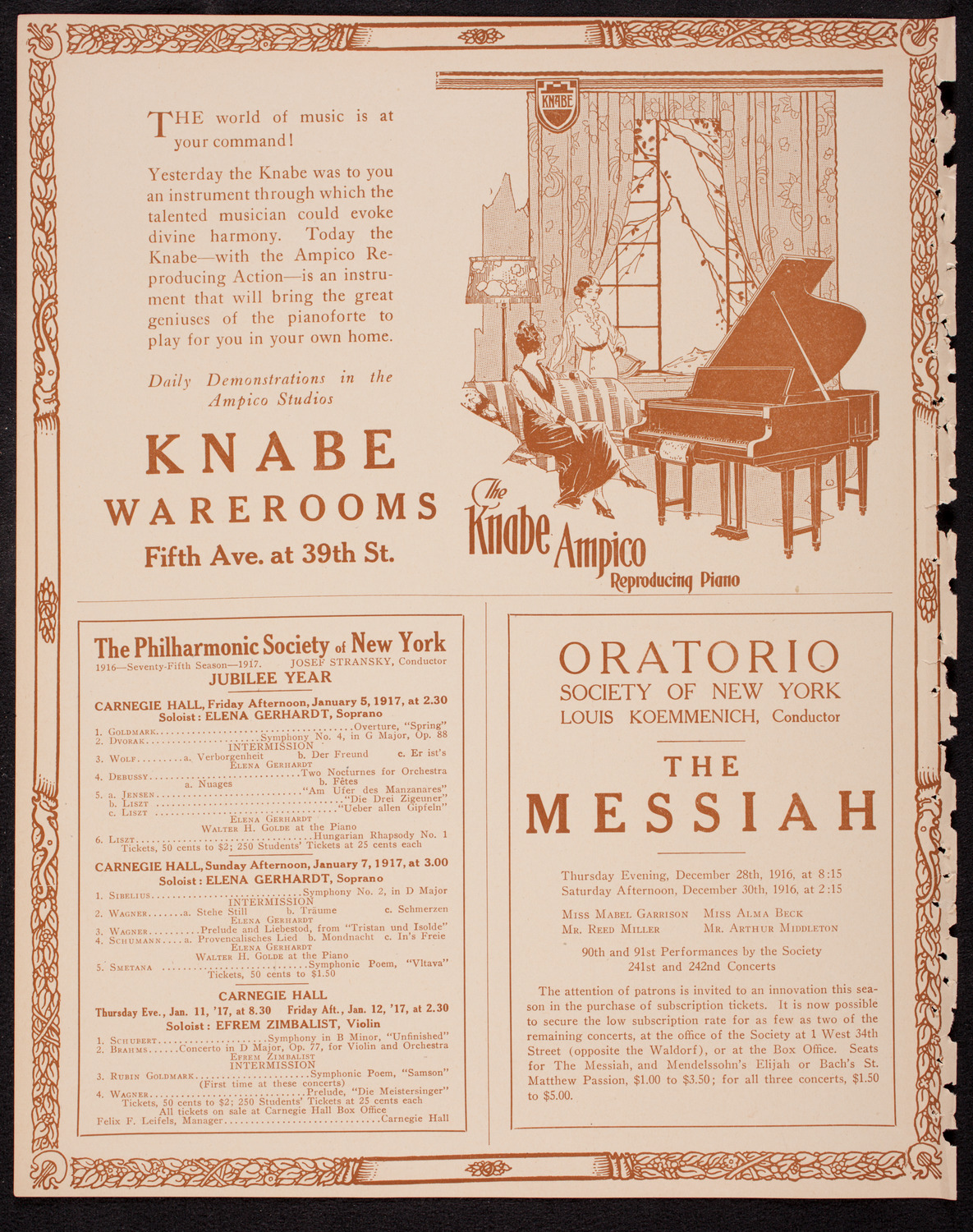 New York Symphony Orchestra, December 21, 1916, program page 12