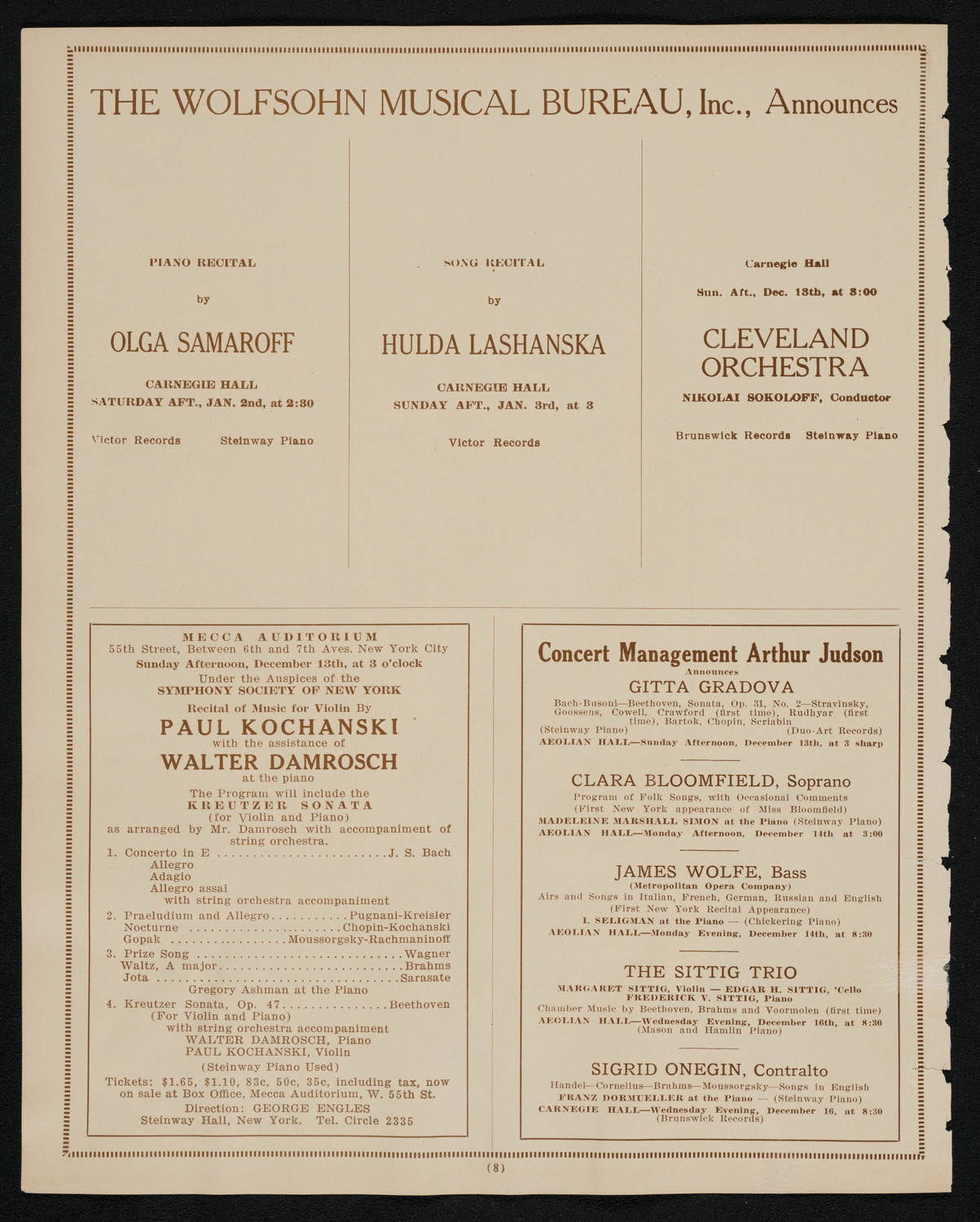 Symphony Concert for Young People, December 12, 1925, program page 8