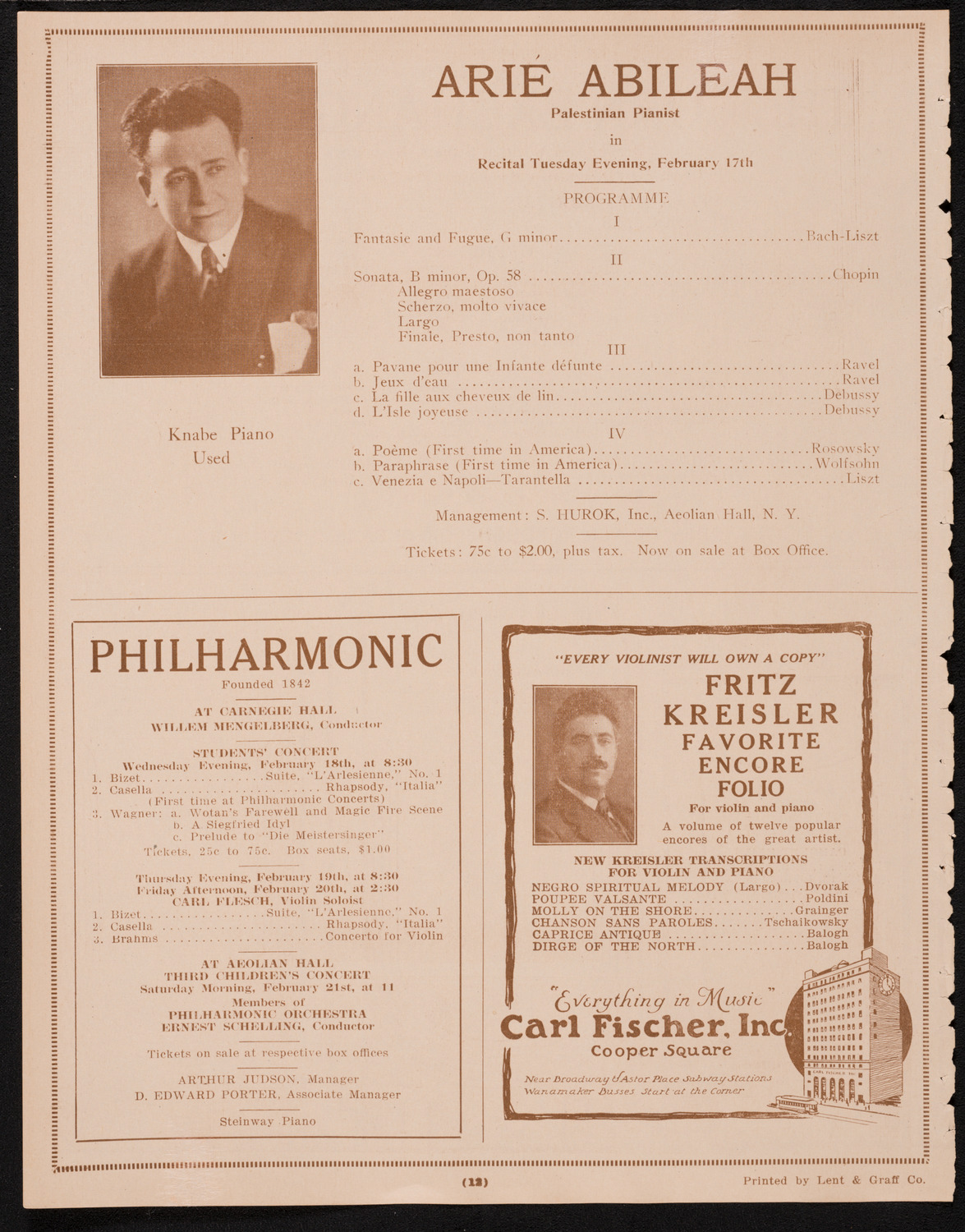 Greater New York Campaign for Palestine Foundation Fund Concert and Meeting, February 16, 1925, program page 12