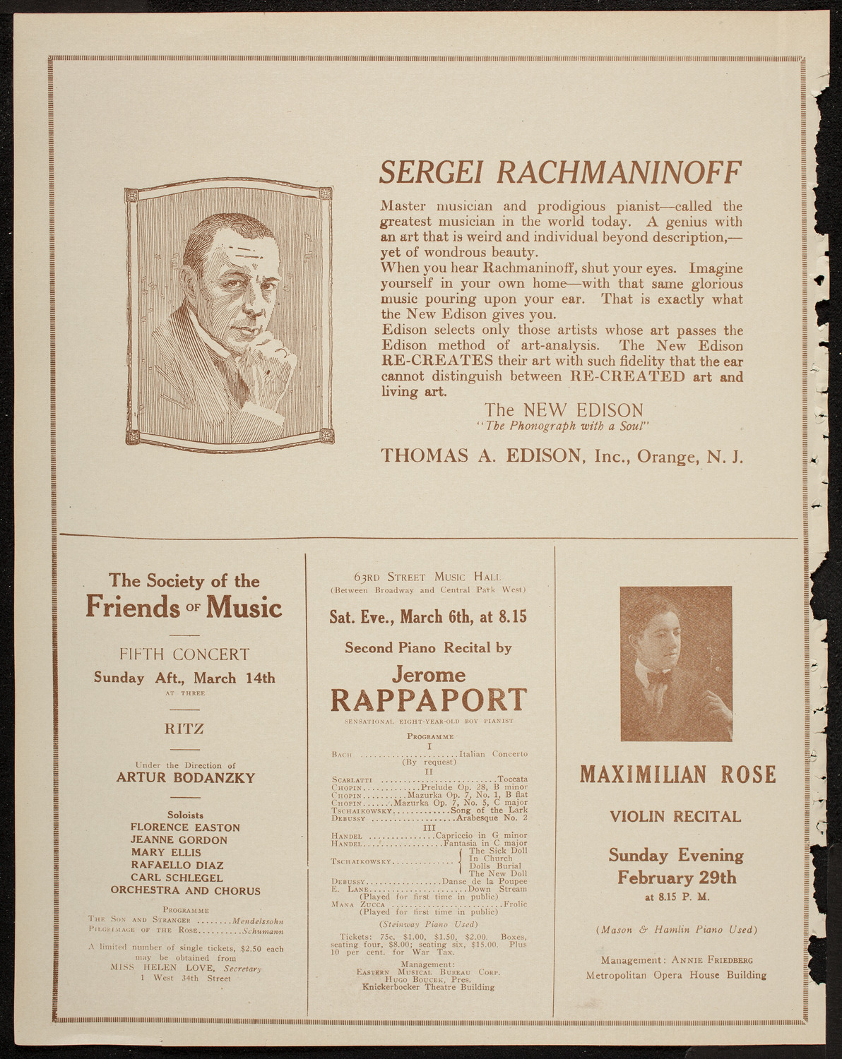 New Symphony Orchestra, February 24, 1920, program page 2