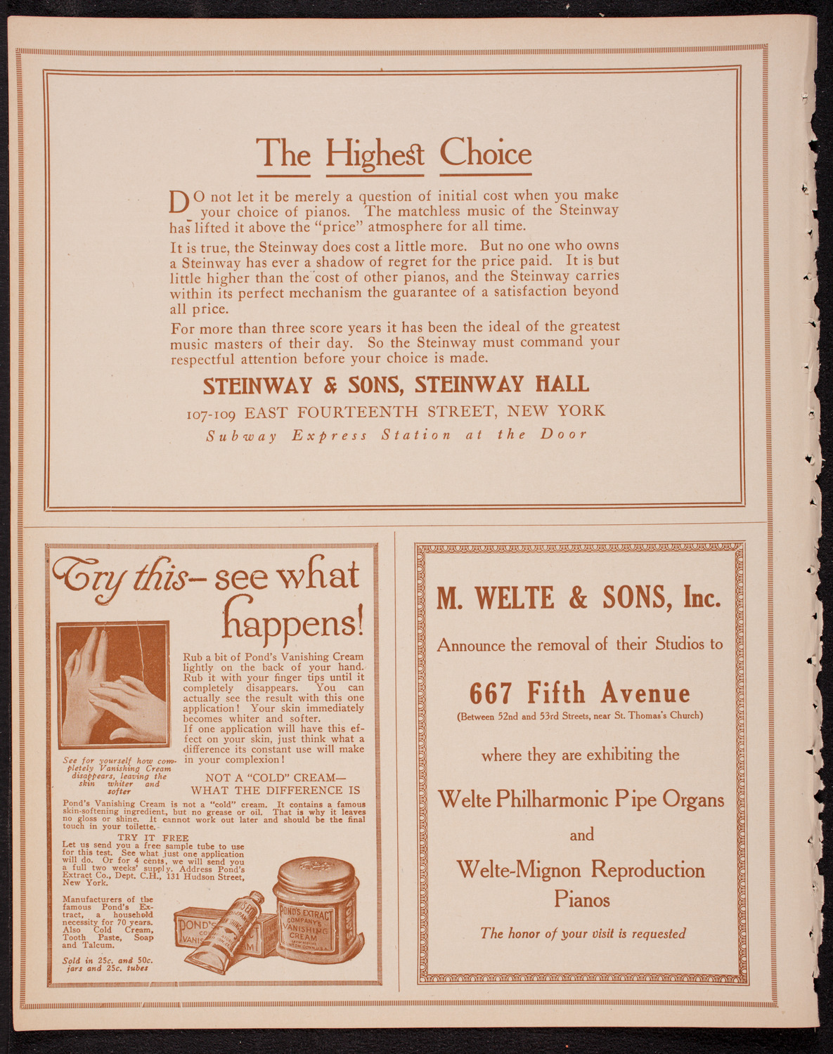 Otillie and Rose Laura Sutro, October 29, 1916, program page 4