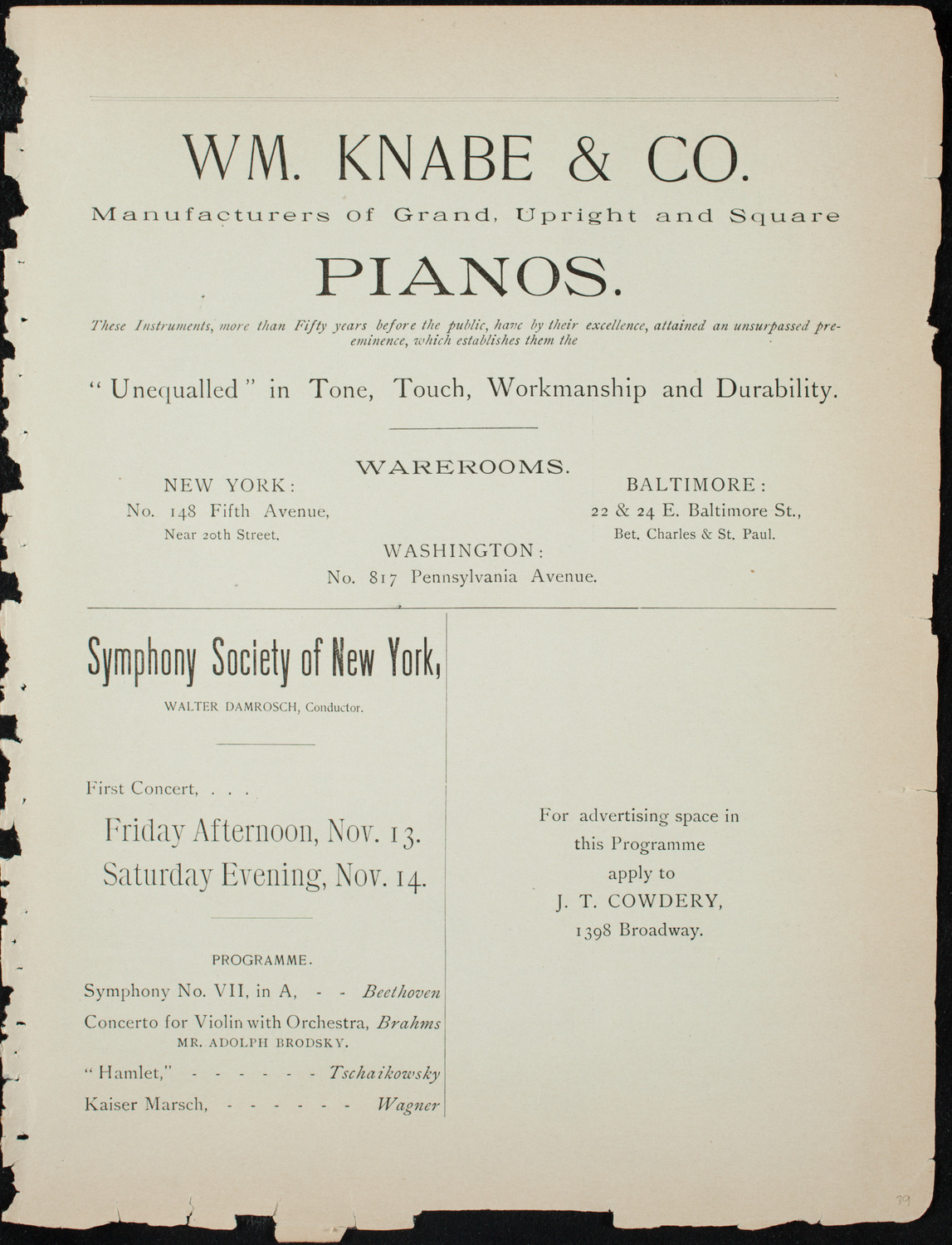 Lena Little, Contralto, November 11, 1891, program page 3