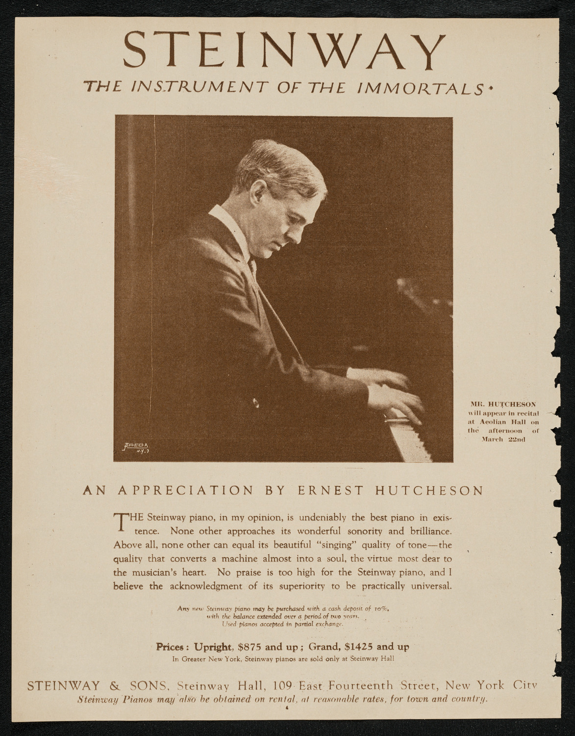 Boston Symphony Orchestra, March 13, 1924, program page 4