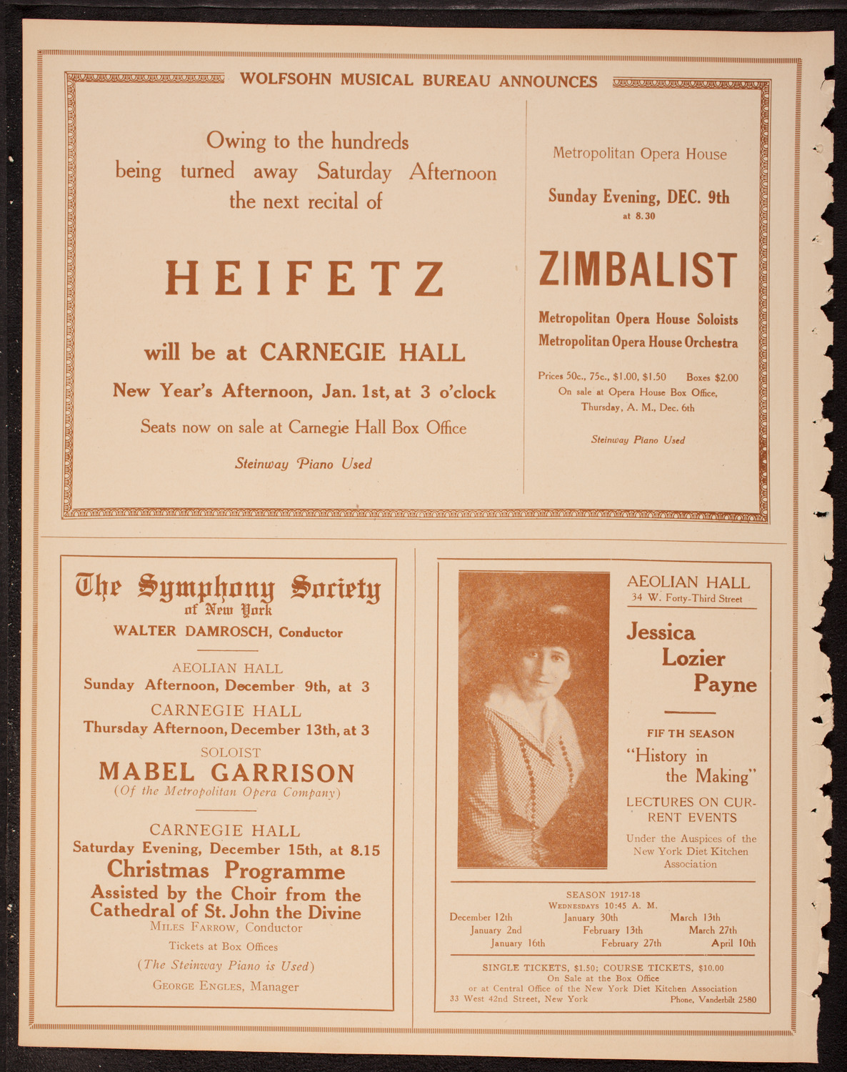 Boston Symphony Orchestra, December 8, 1917, program page 8