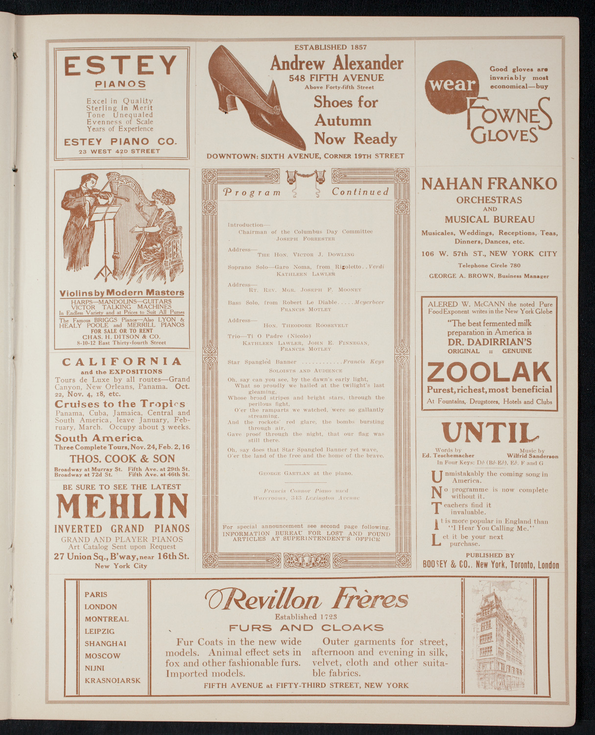 Columbus Day Celebration, October 12, 1915, program page 7