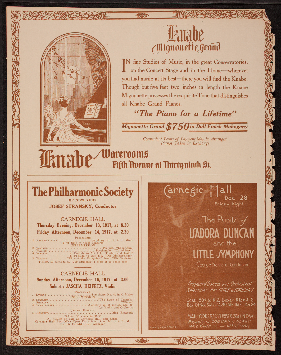 New York Symphony Orchestra, December 13, 1917, program page 12