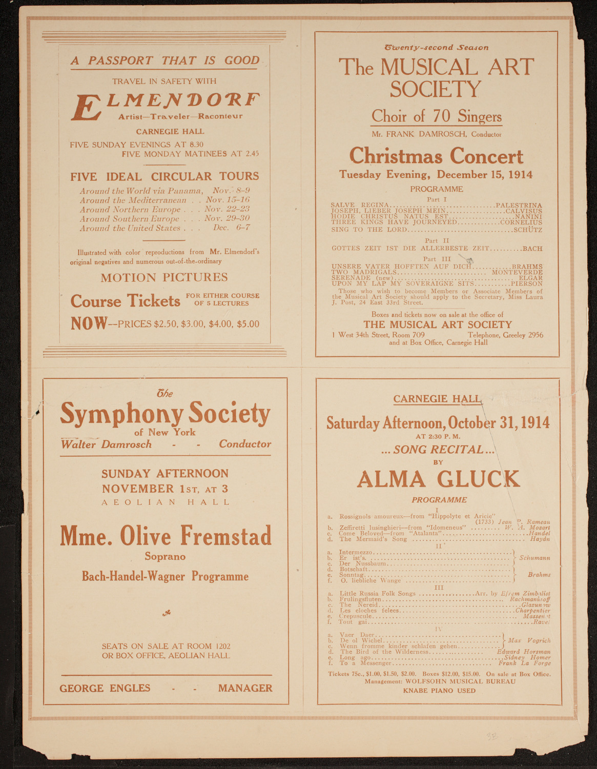 Frank R. Roberson, October 27, 1914, program page 1