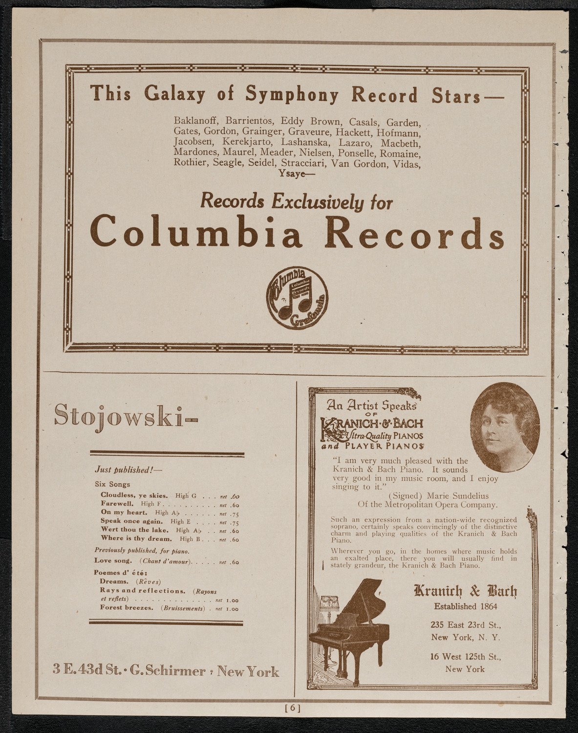 National Symphony Orchestra, April 23, 1921, program page 6