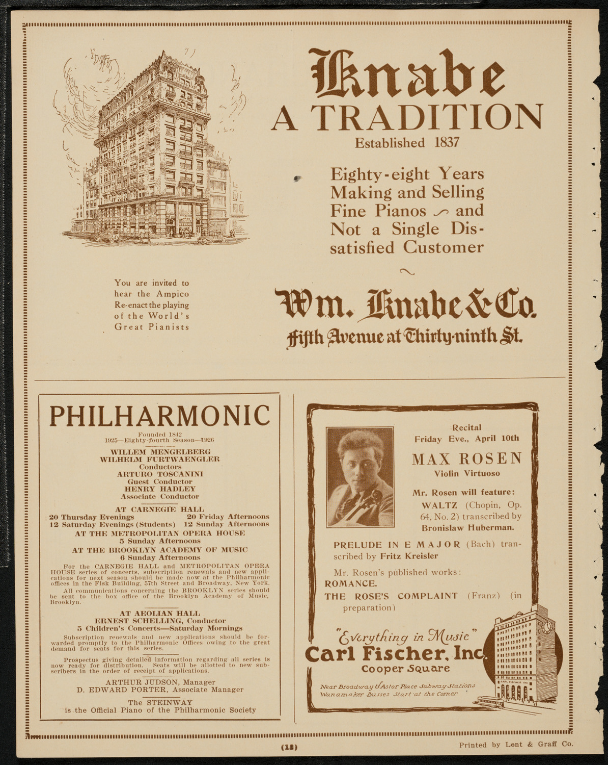 New York Philharmonic, April 11, 1925, program page 12