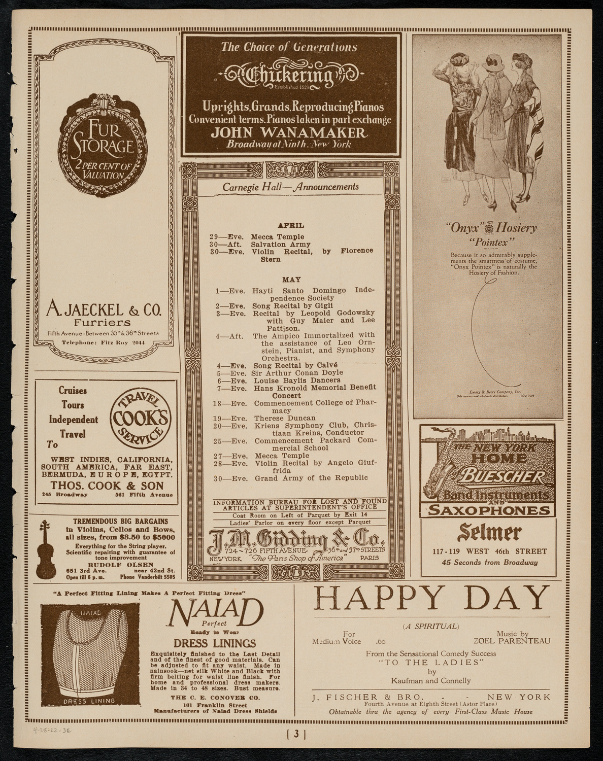 Pupils of Christine Dobbins, April 28, 1922, program page 3