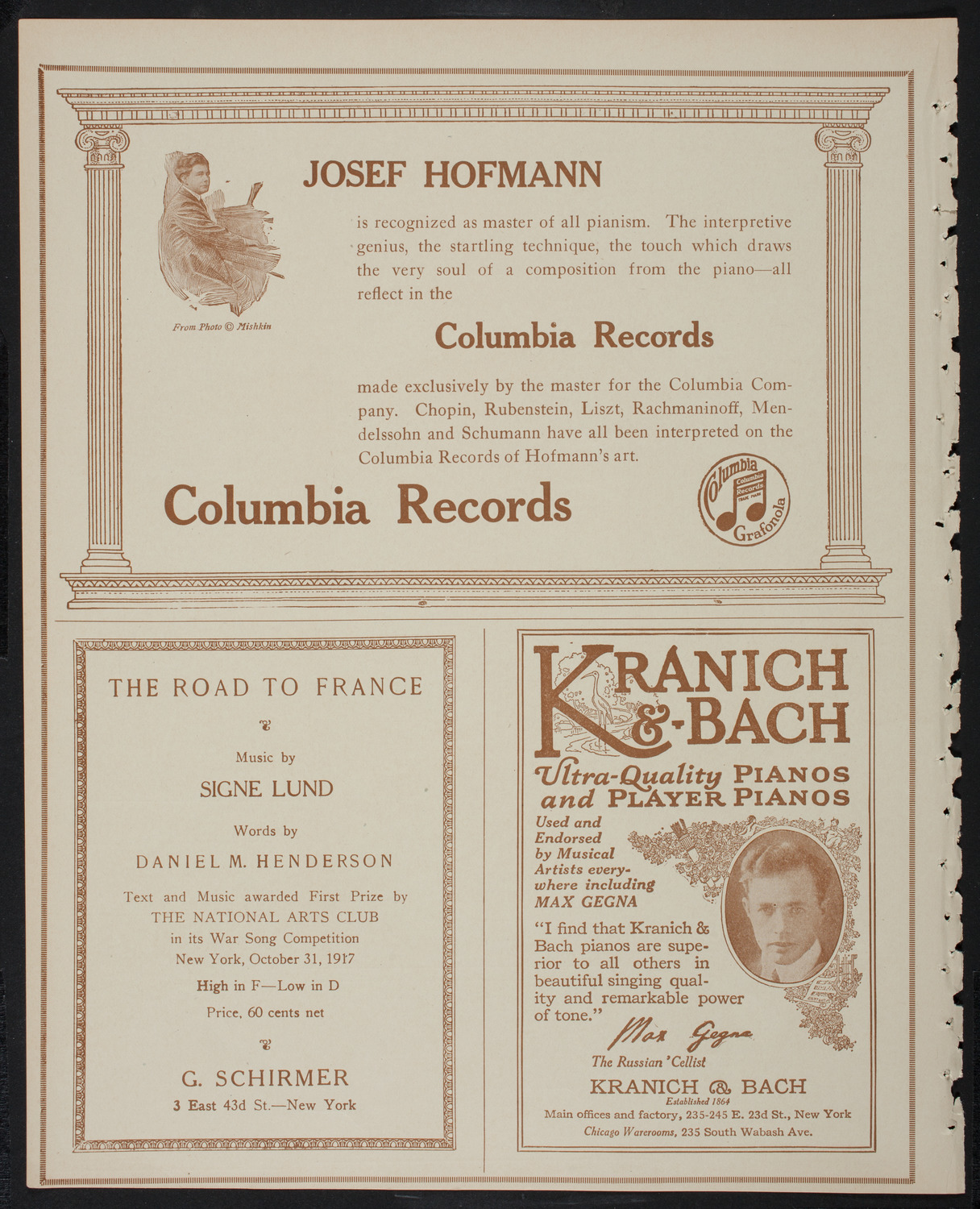 Schola Cantorum of New York, January 15, 1918, program page 6