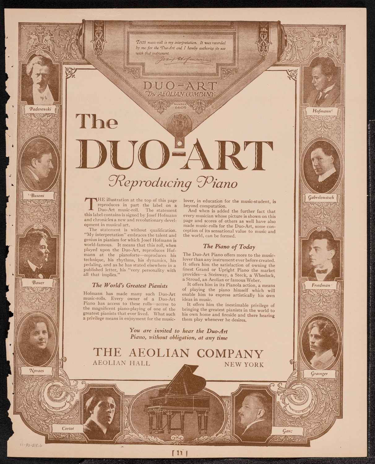 Mecca Temple of New York: Ancient Arabic Order of the Nobles of the Mystic Shrine, November 30, 1921, program page 11