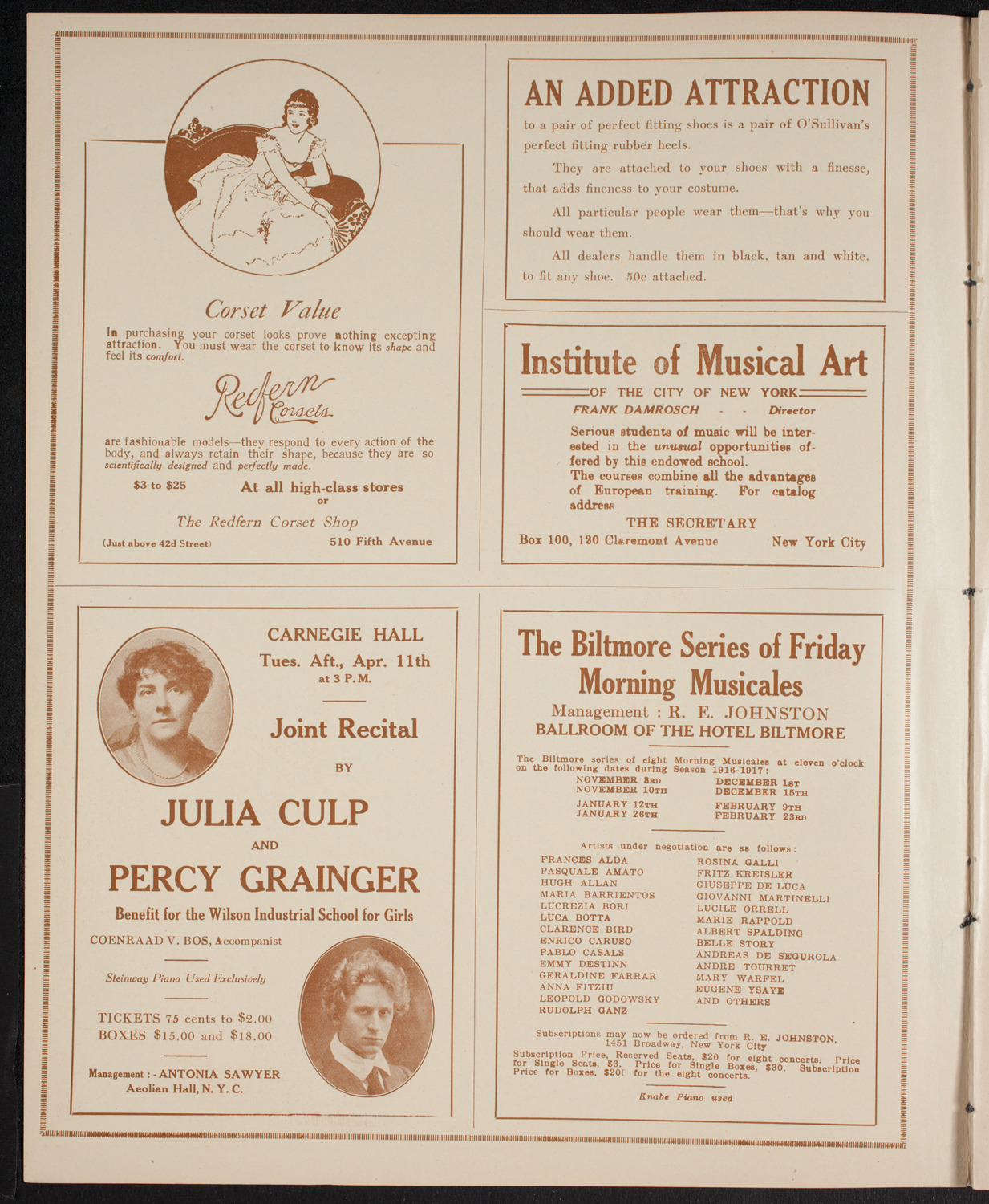 New York Banks' Glee Club, April 8, 1916, program page 2