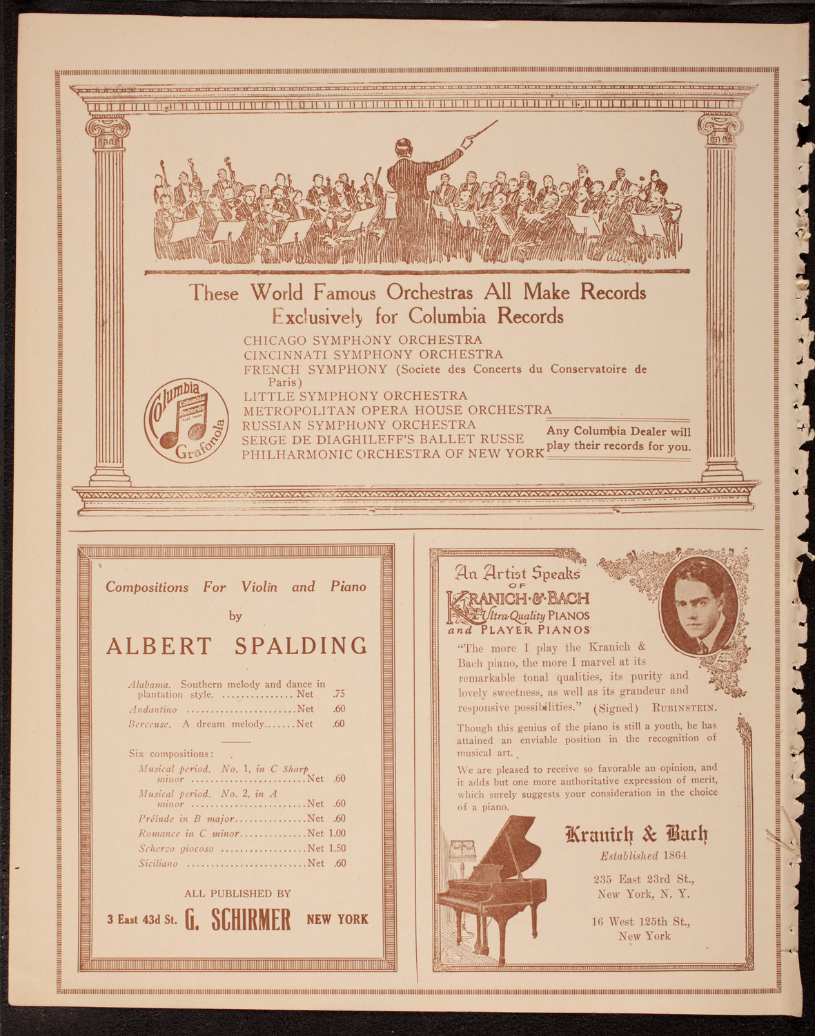Arnold Volpe and his Symphony Orchestra with Anna Fitziu, Andres de Segurola, and Samuel Gardner, December 31, 1919, program page 6