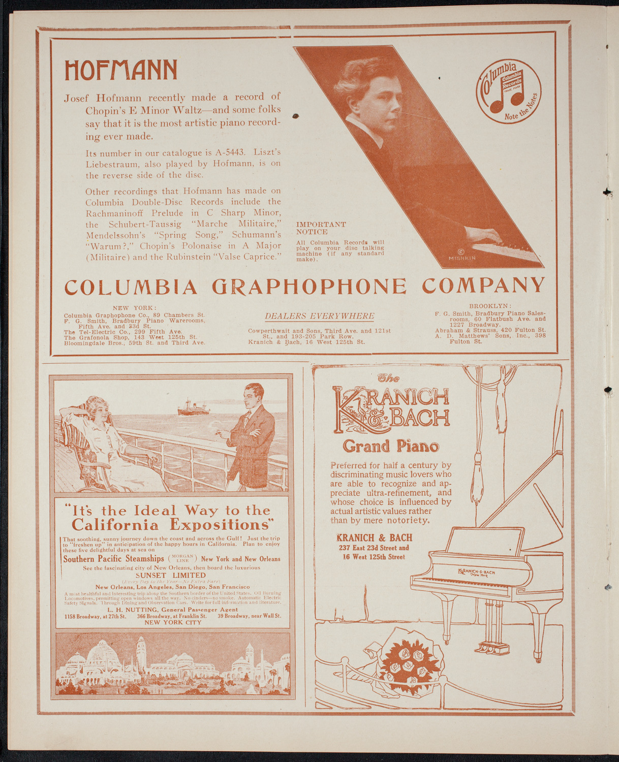 Ferruccio Busoni, Piano, March 6, 1915, program page 6