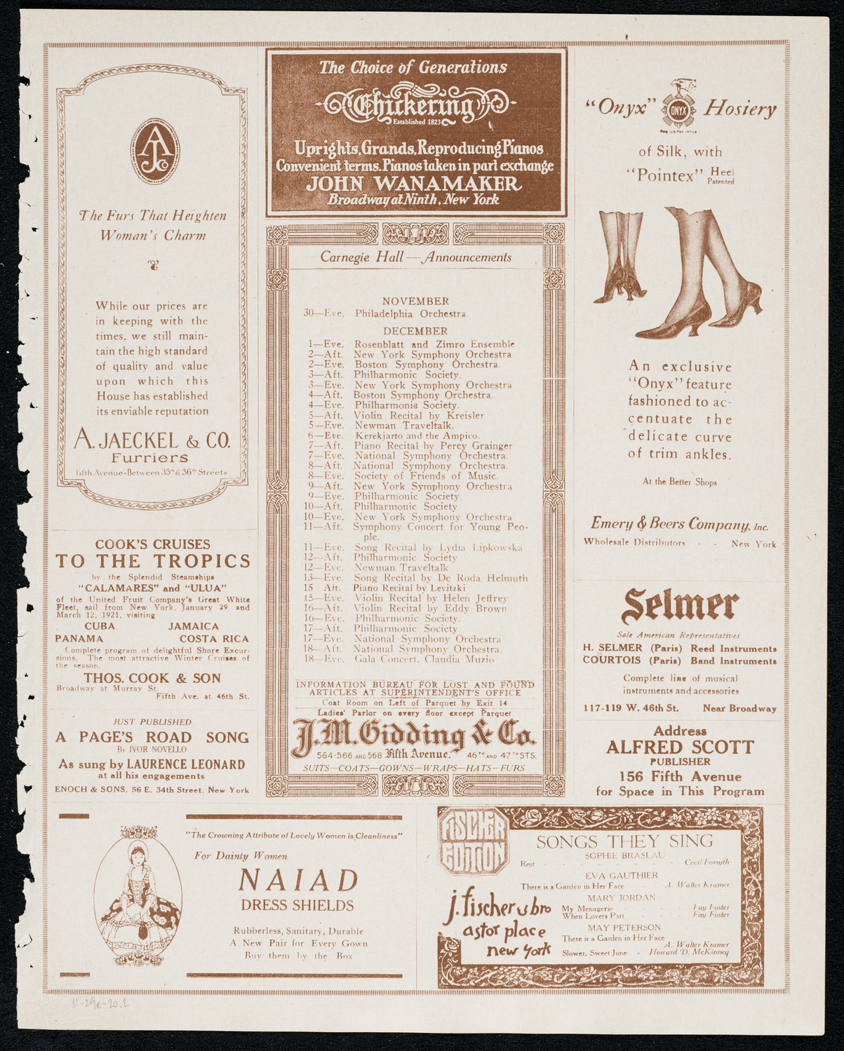 Mecca Temple of New York: Ancient Arabic Order of the Nobles of the Mystic Shrine, November 29, 1920, program page 3