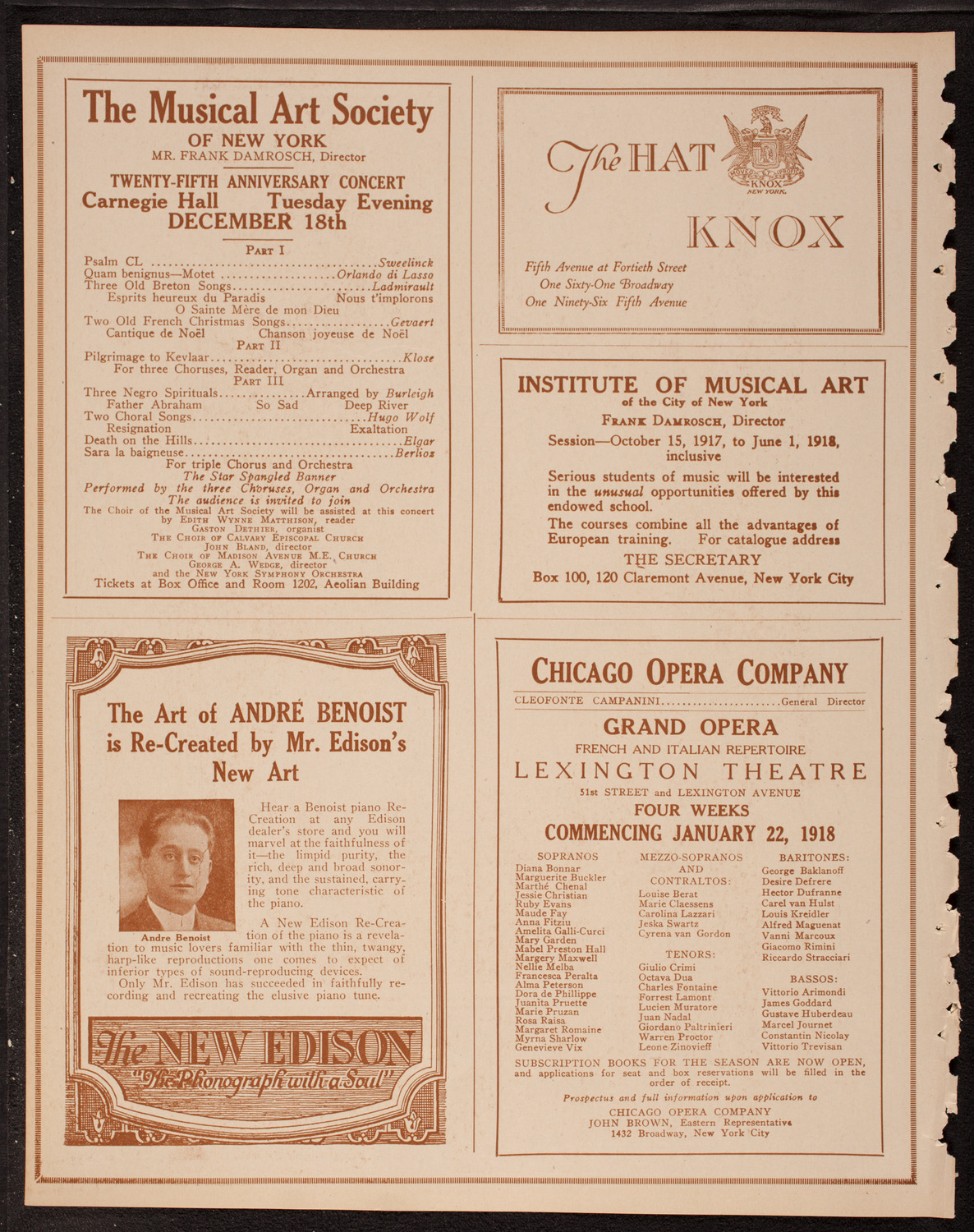 New York Philharmonic, December 8, 1917, program page 2