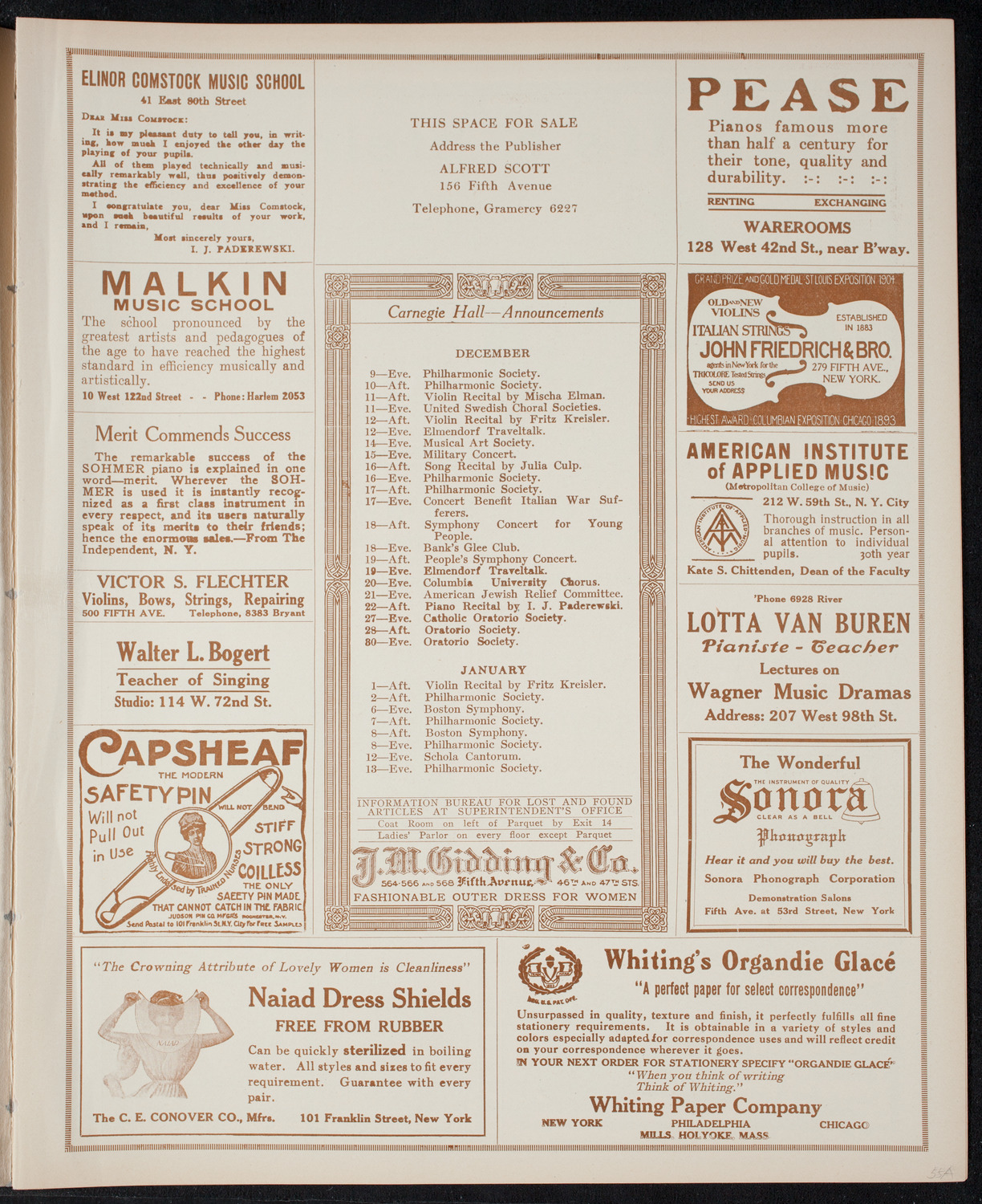 Oratorio Society of New York, December 8, 1915, program page 3