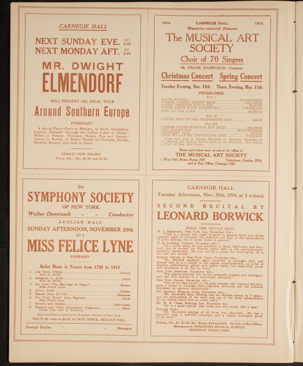 Elmendorf Lecture: Around Northern Europe, November 23, 1914, program page 8