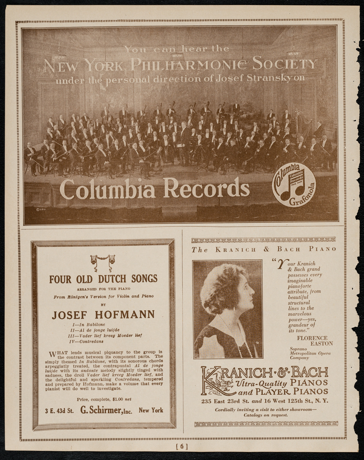 New York Philharmonic, February 19, 1922, program page 6