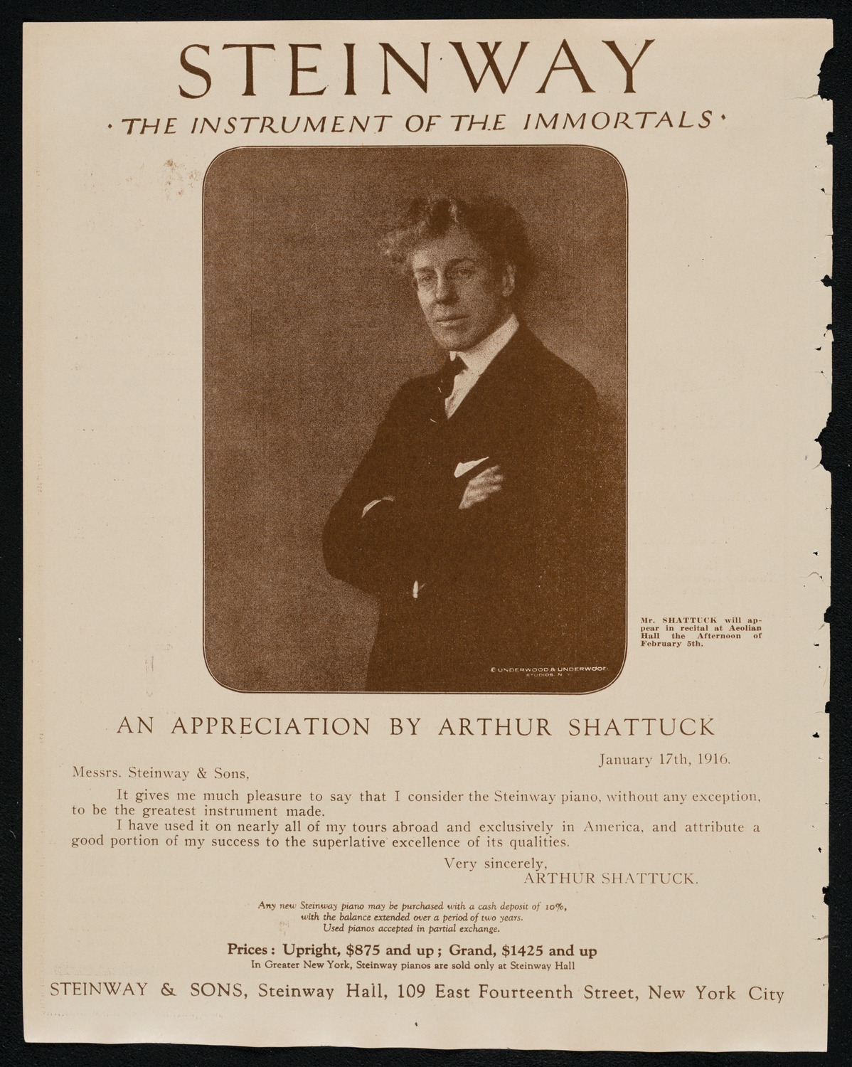 Fritz Kreisler, Violin, and Lionel Tertis, Viola, January 29, 1924, program page 4