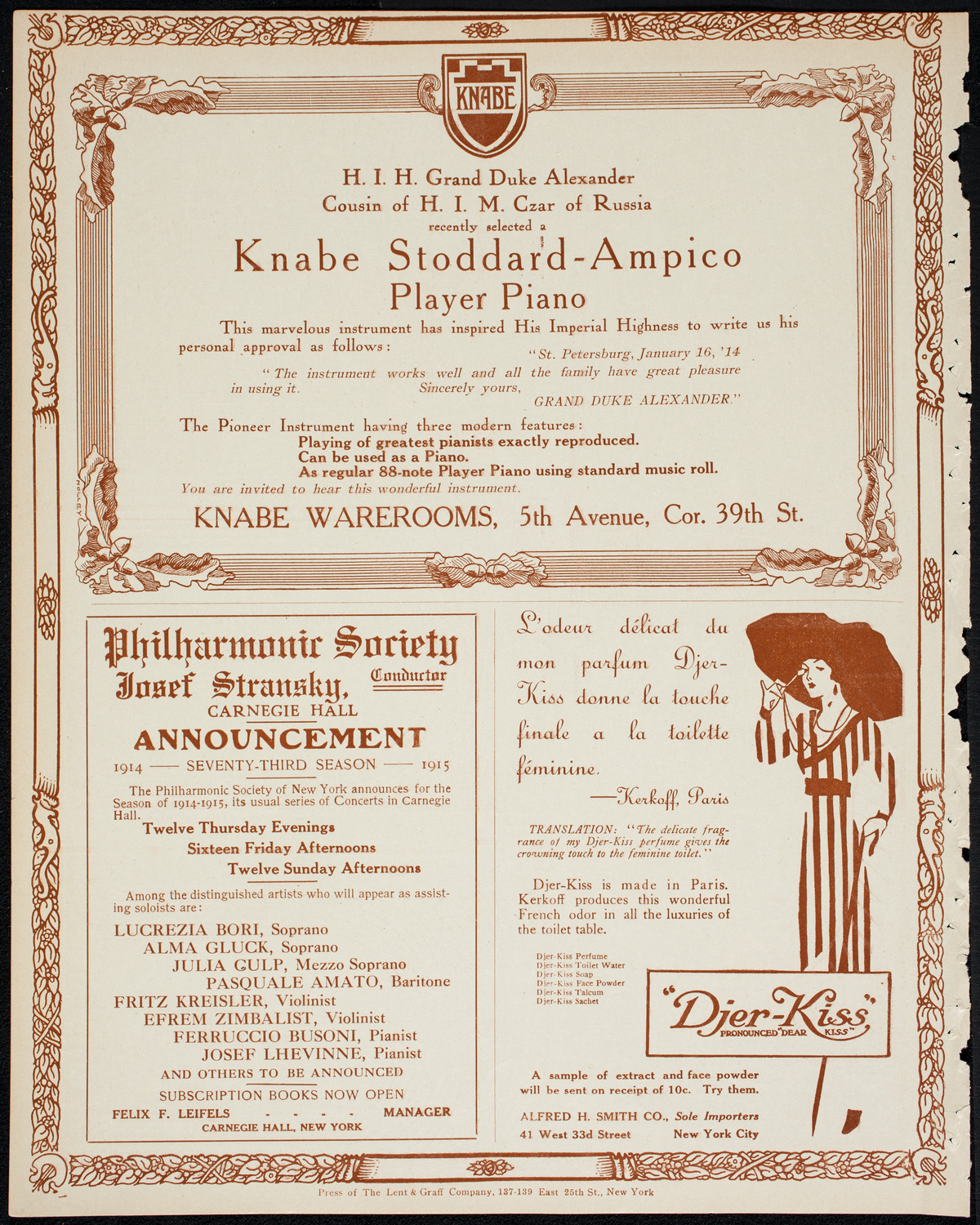 Recital of Jewish Folk Songs, April 4, 1914, program page 12