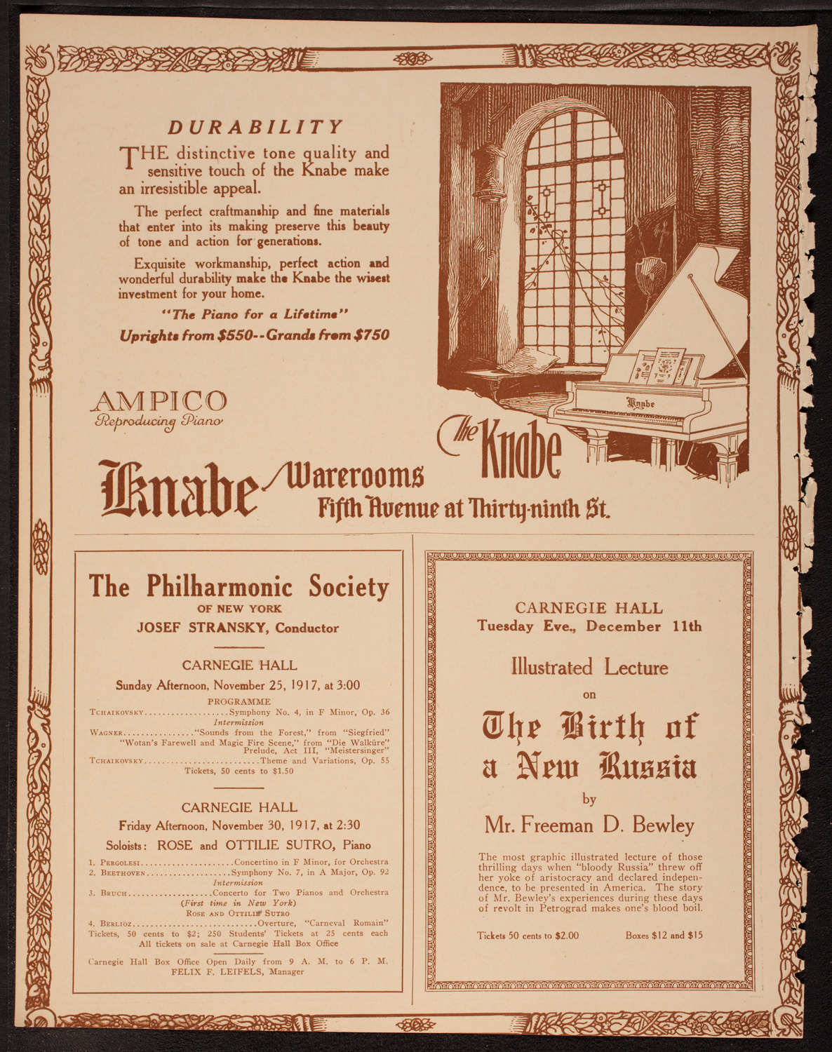 New York Philharmonic, November 22, 1917, program page 12