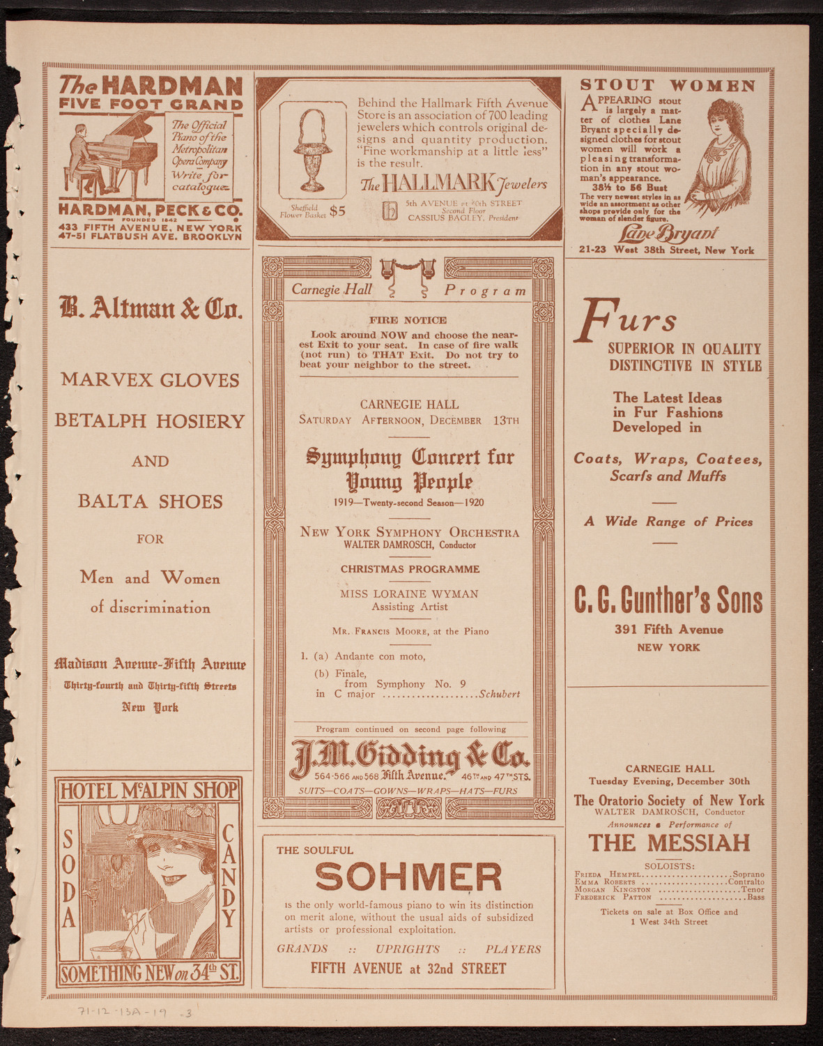 Symphony Concert for Young People, December 13, 1919, program page 5