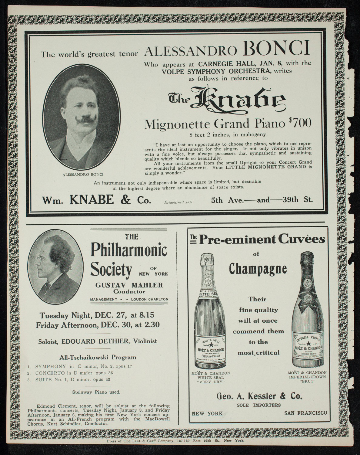 Oratorio Society of New York, December 27, 1910, program page 12