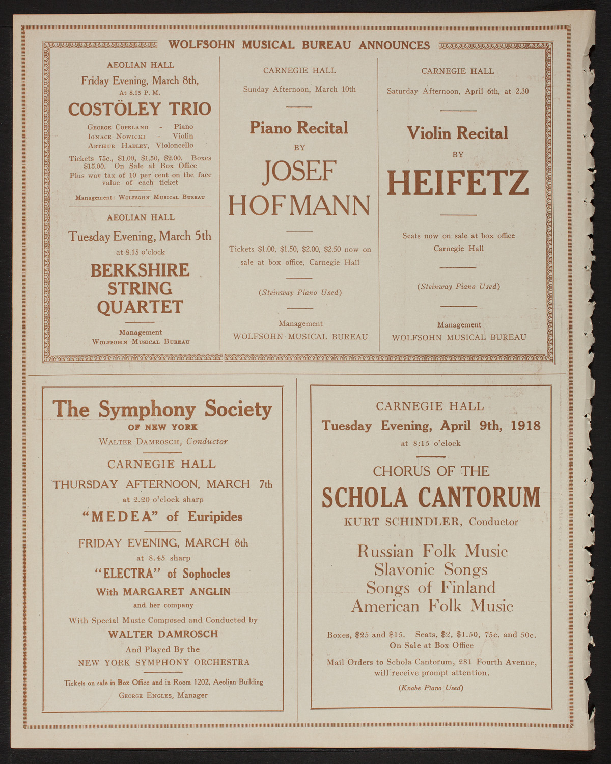 Meeting: The Humanitarian Cult, March 5, 1918, program page 8