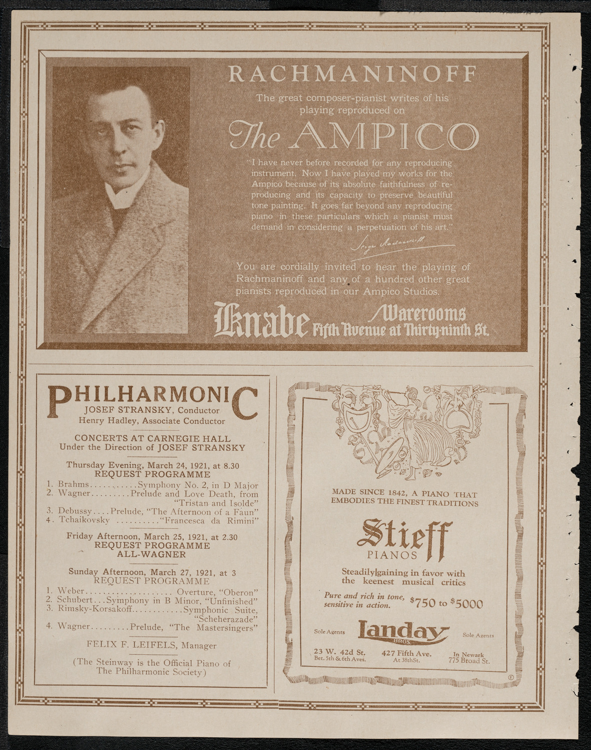 National Symphony Orchestra, March 13, 1921, program page 12