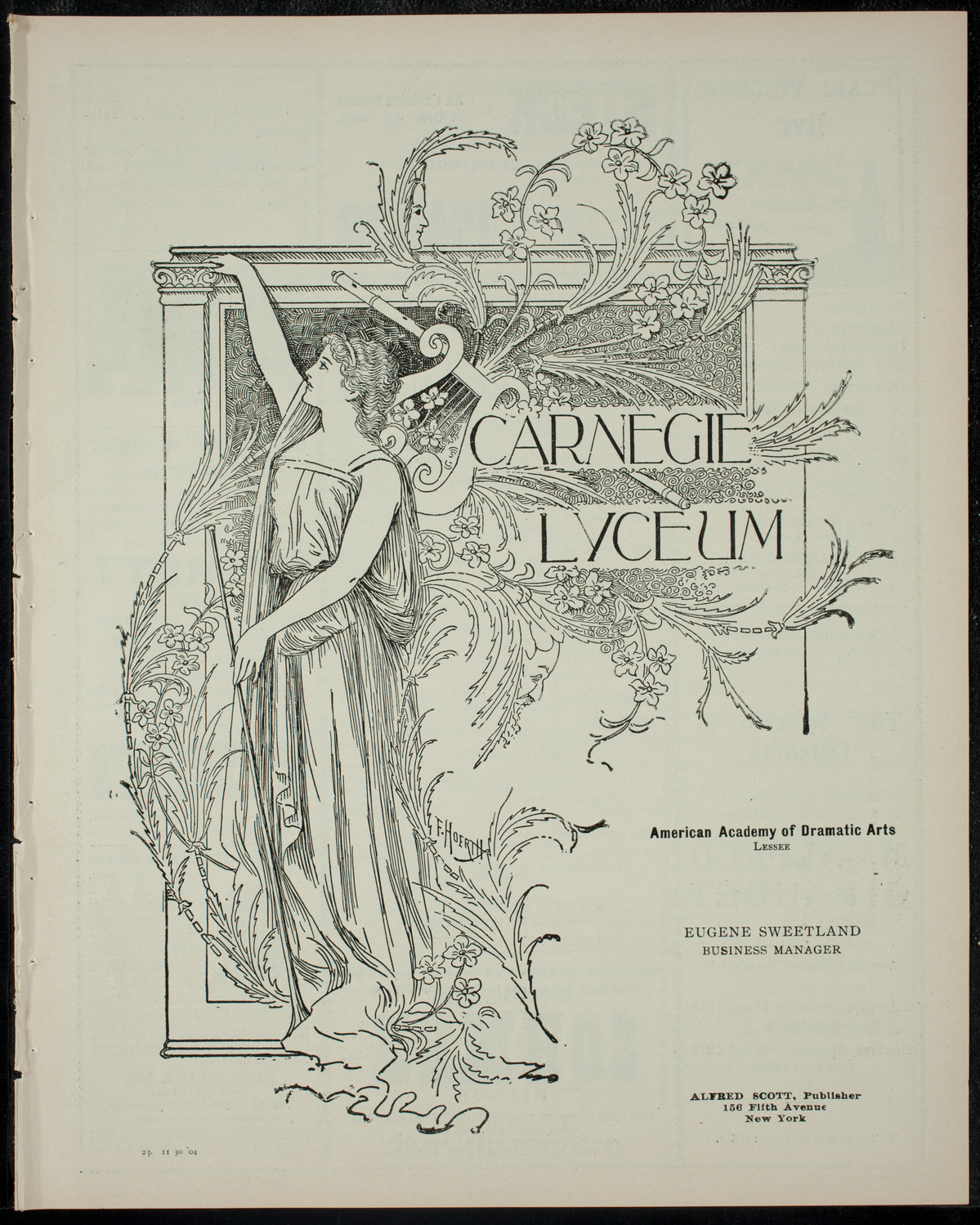 Ogden Crane School of Opera, November 30, 1904, program page 1