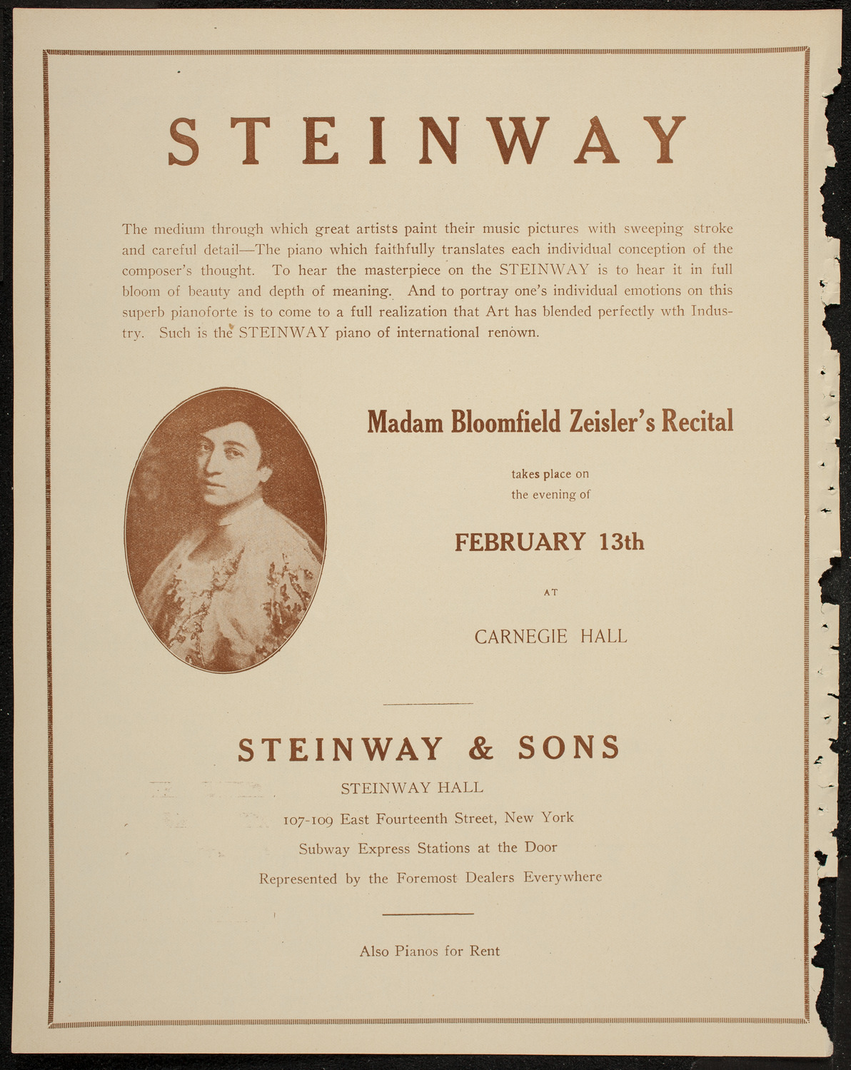 New York Philharmonic, February 7, 1920, program page 4